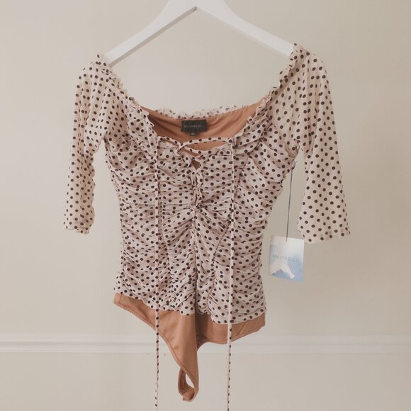 MAJORELLE Selina Bodysuit in Pink Dot - Picture 5 of 9